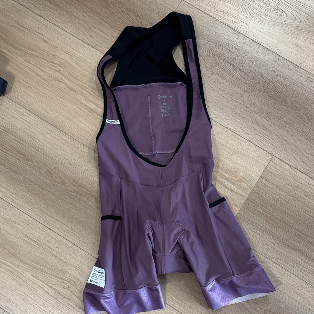 Cadence purple cargo cycling bibs